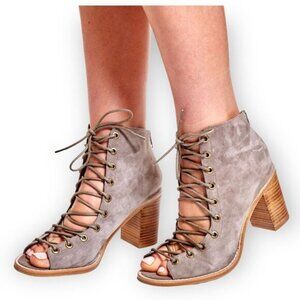 Jeffrey Campbell Lace-Up Suede Booties | Size 8 | With Box